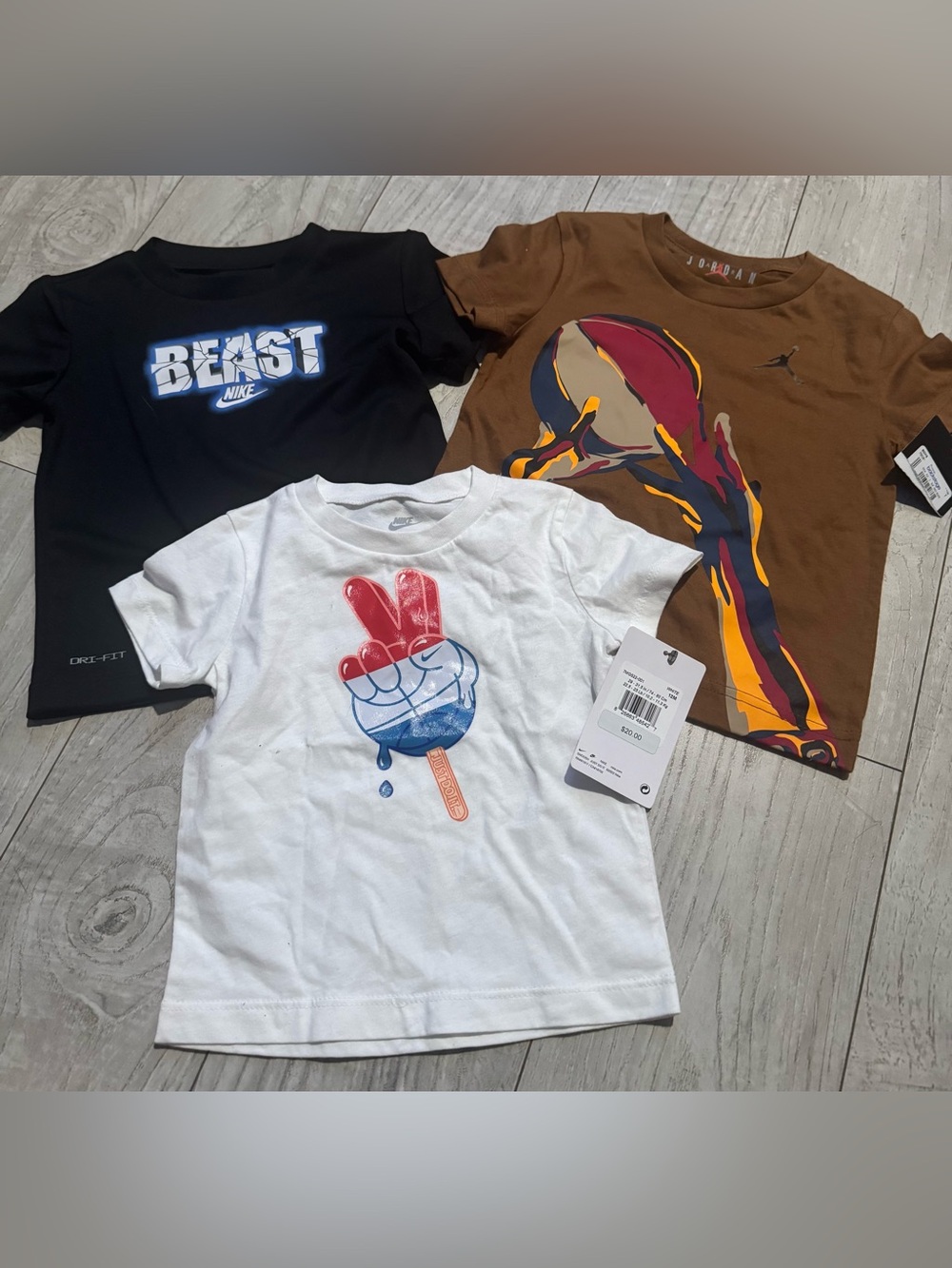 Nike 4th of July tee Kids Graphic Tee Red & Blue Popsicle Peace Tshirt lot